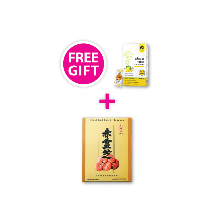 Mikei Red Reishi Essence 1-Box with with 1 FREE box of Vitahouse M?nuka Honey Lemon Drops